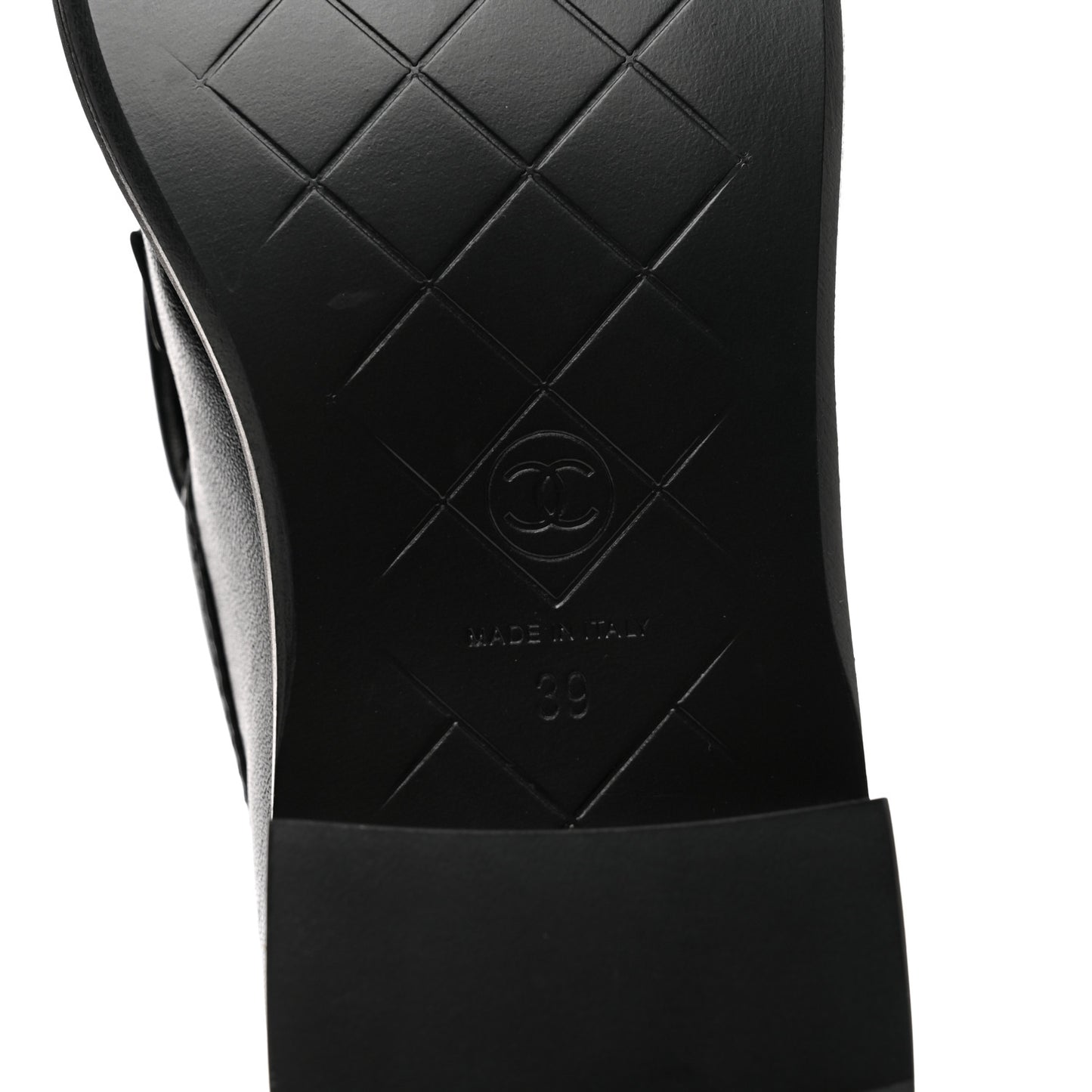 Lambskin Quilted CC Turnlock Loafers 39 Black