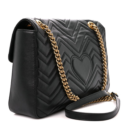 Gucci Calfskin Matelasse Animal Studs Medium GG Marmont Shoulder Bag Black 2 of 10