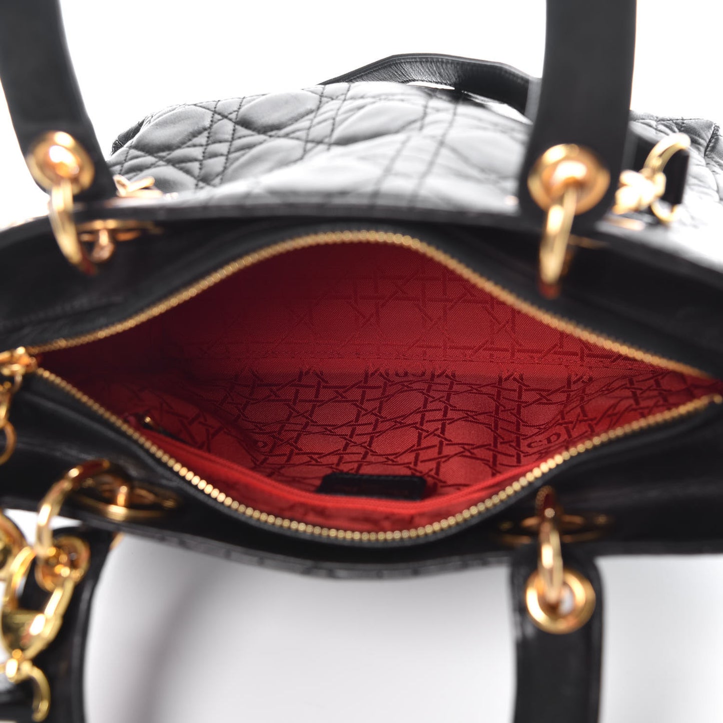 Lambskin Cannage Medium Lady Dior Black