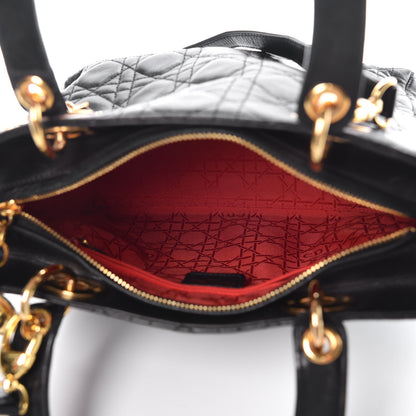 Christian Dior Lambskin Cannage Medium Lady Dior Black 5 of 9
