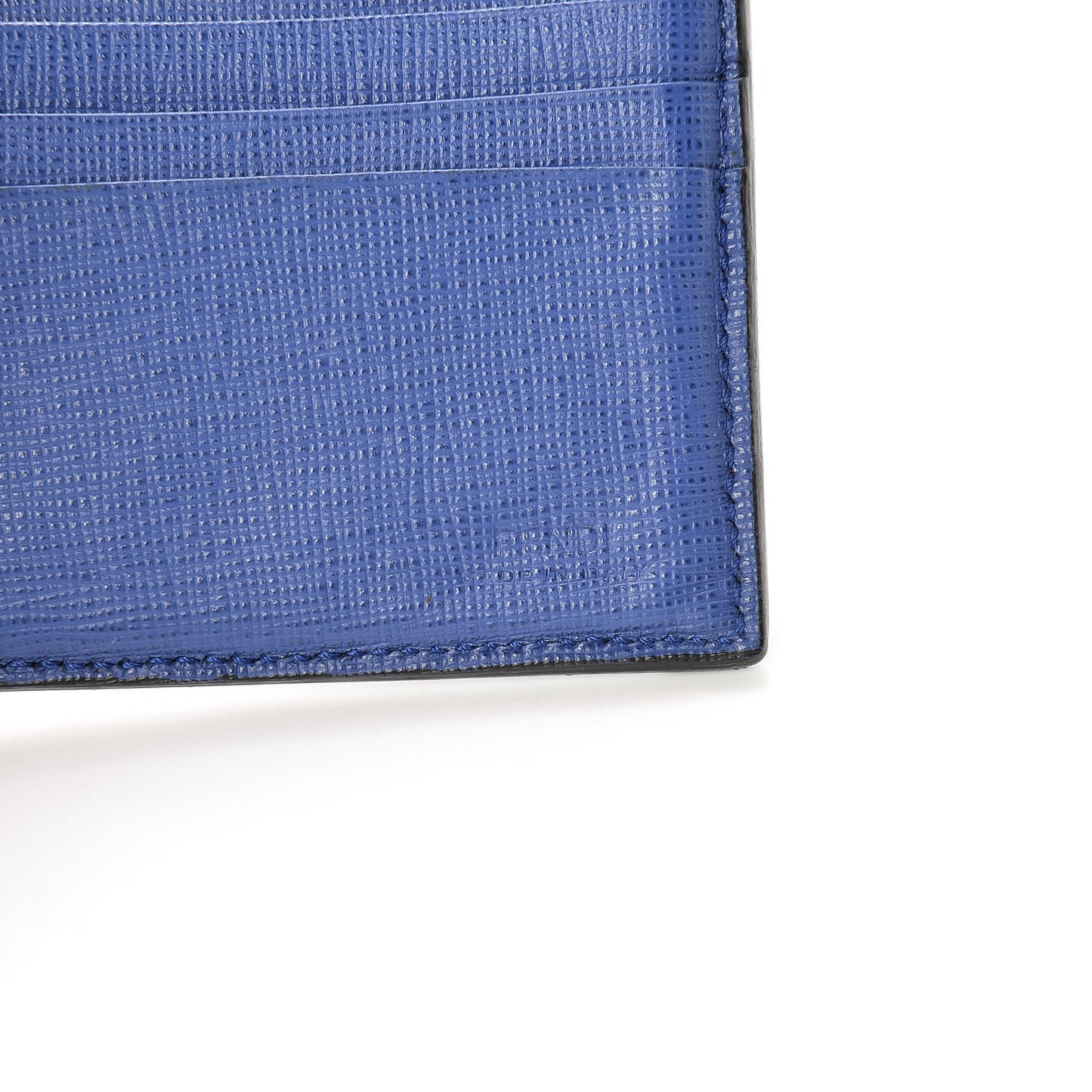 Vitello Elite Monster Eyes Inlay Bi-Fold Wallet Asfalto Blue
