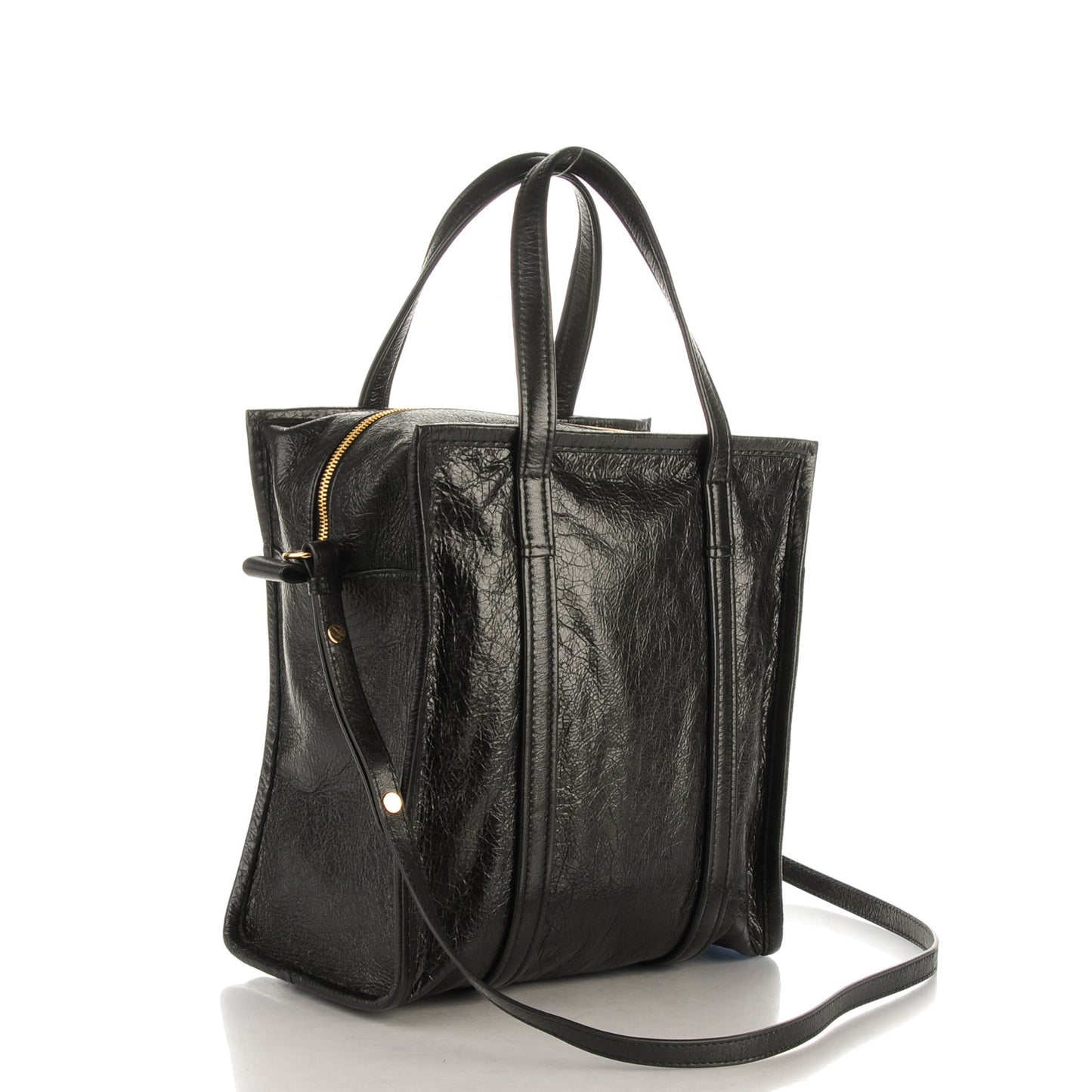 Agneau Small Bazar Shopper Tote Black Rouge Groseille