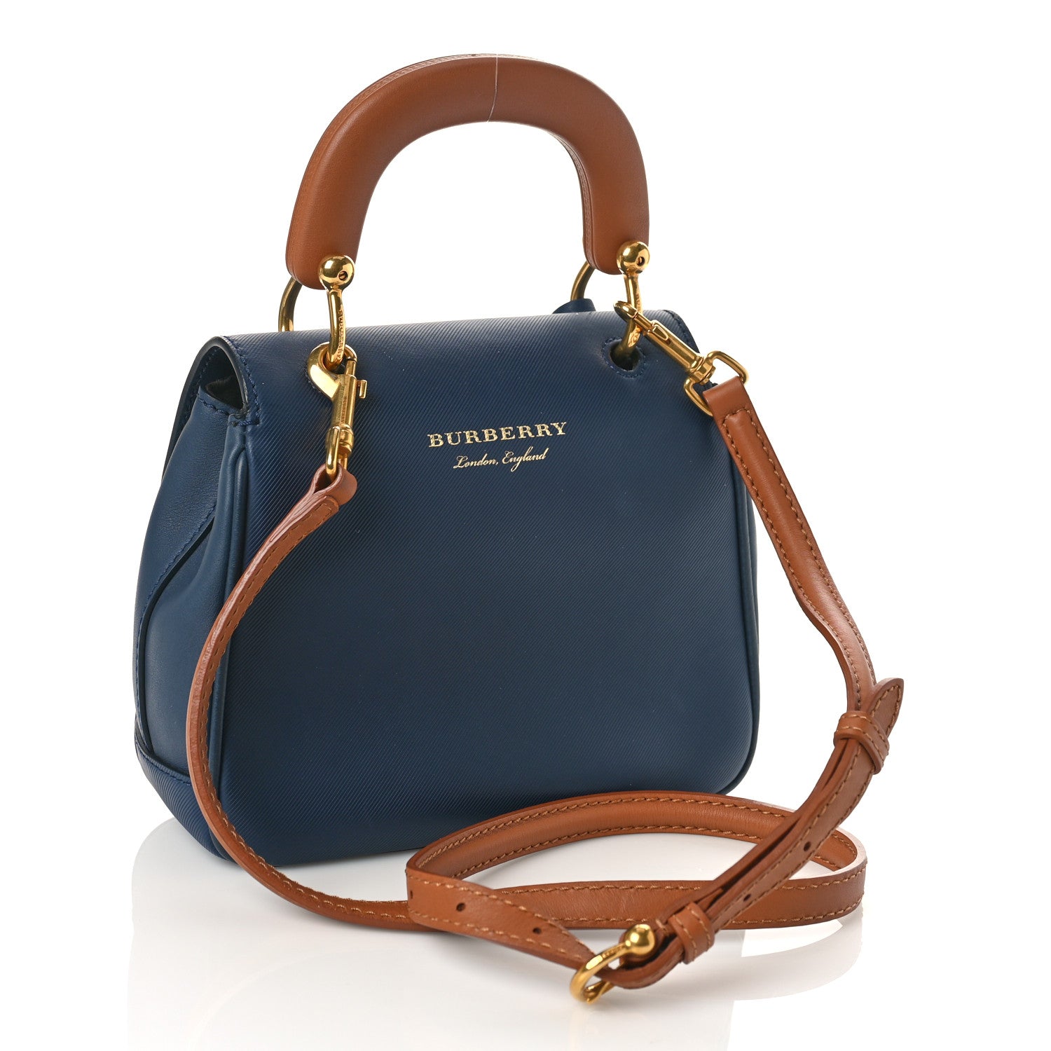 Burberry Trench Calfskin Small DK88 Top Handle Bag Ink Blue 3 of 8