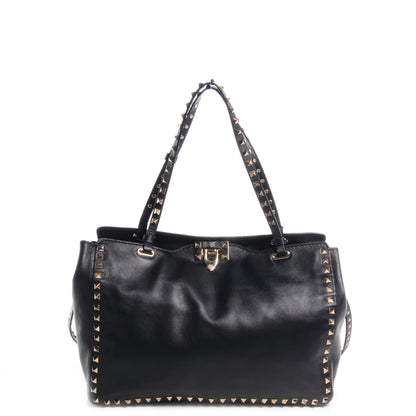 Valentino Garavani Vitello Medium Rockstud Tote Black 1 of 8