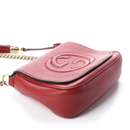 Gucci Pebbled Calfskin Small Soho Flap Crossbody Red 4 of 12