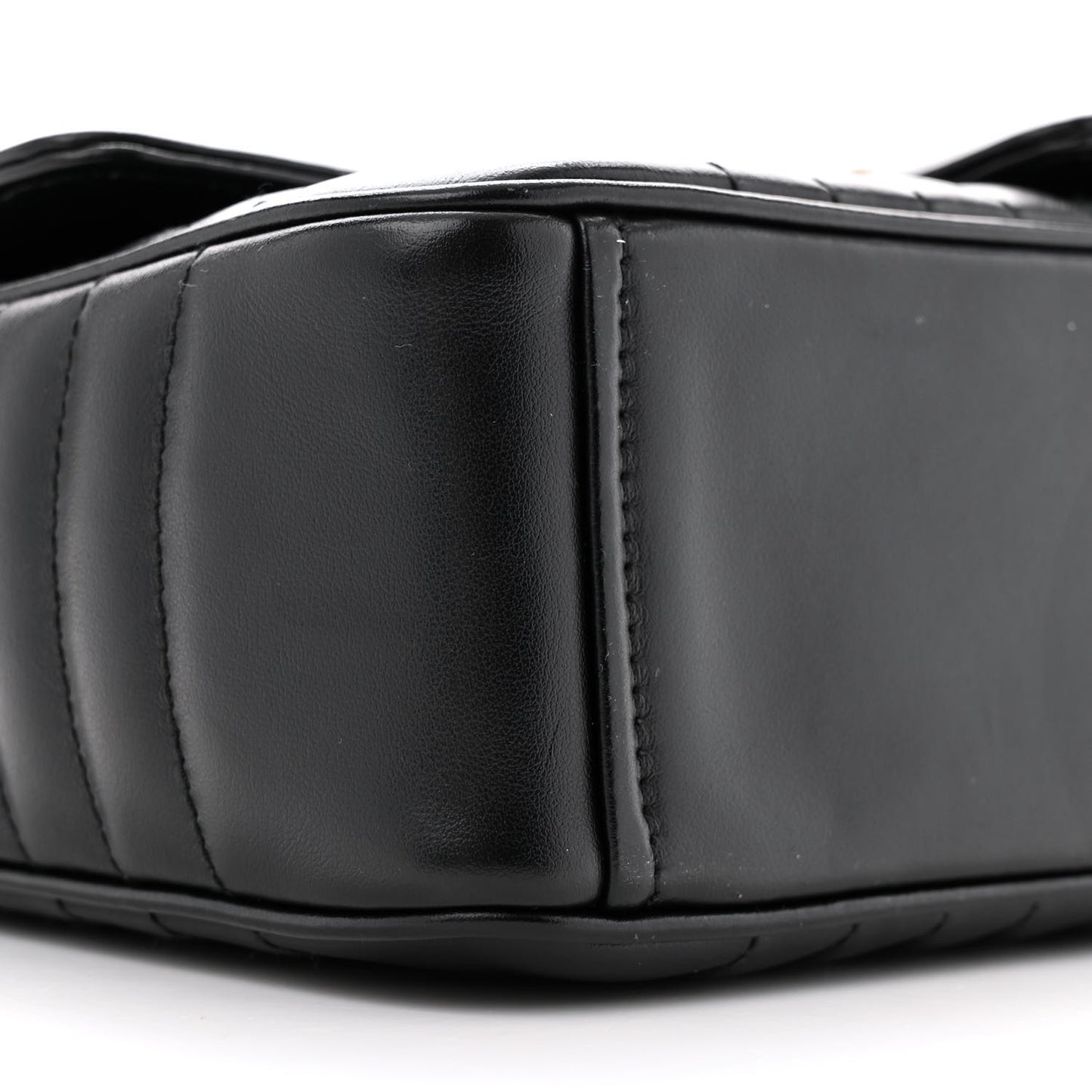 Soft Calfskin Impunture Diagramme Large Chain Flap Shoulder Bag Black