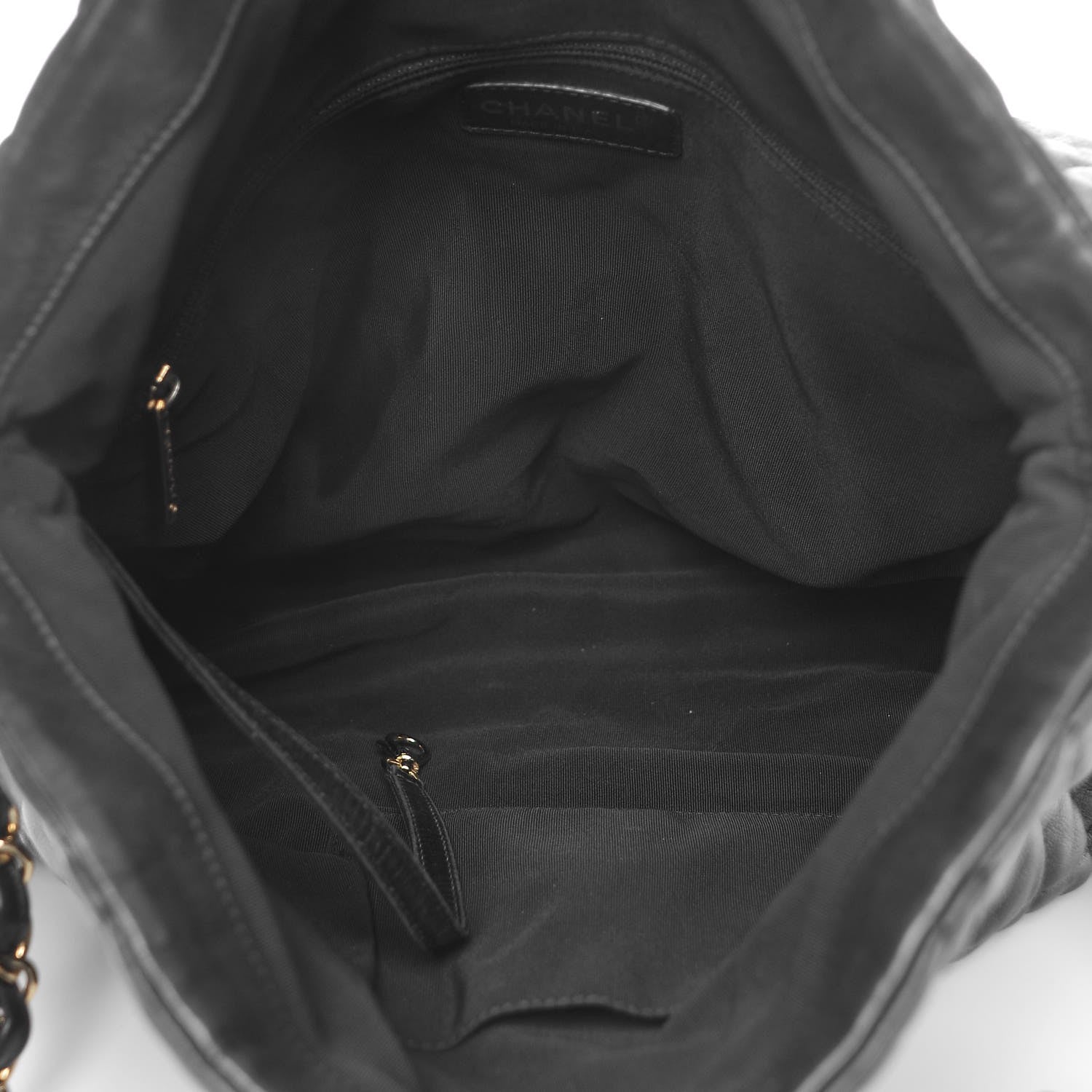 Chanel Calfskin Quilted Large Chain Me Hobo Black 7 of 9