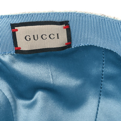Gucci Canvas Lame GG Monogram Rush Baseball Hat M Gardenia Silver 8 of 8