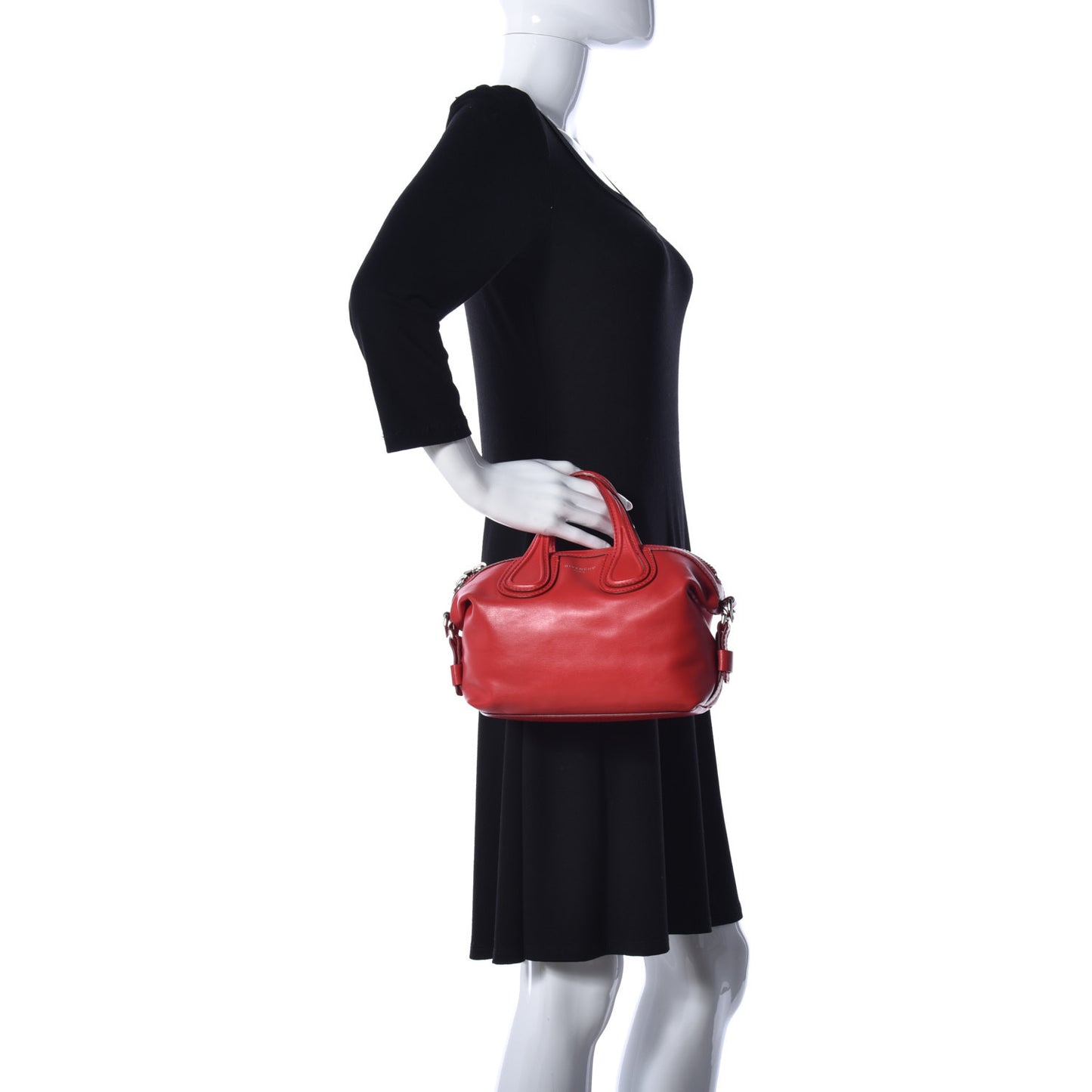 Calfskin Micro Nightingale Logo Strap Red