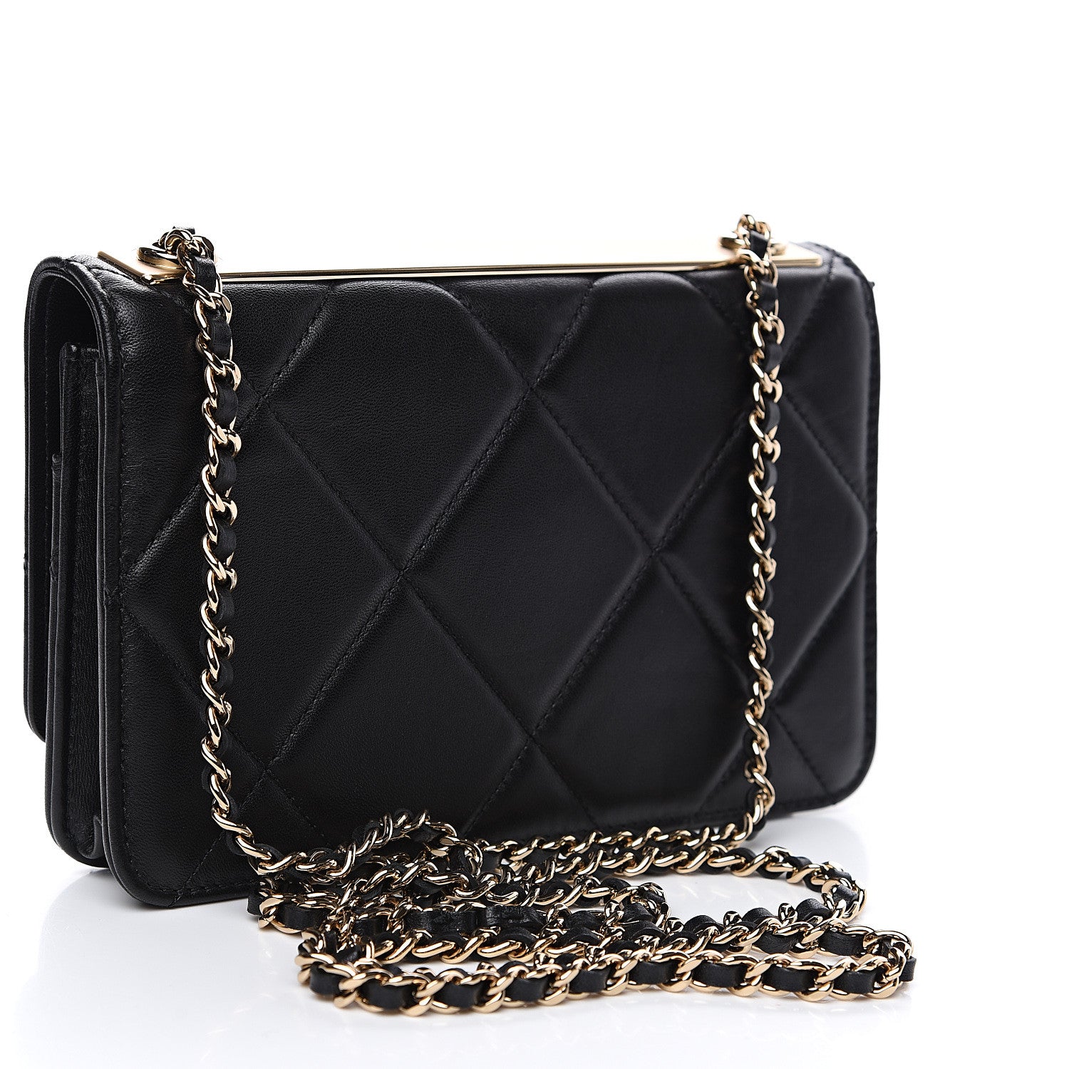 Chanel Lambskin Quilted Trendy CC Wallet On Chain WOC Black 2 of 12