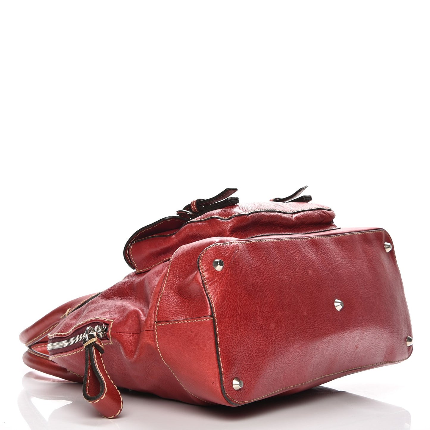 Calfskin Edith Dome Bowler Red