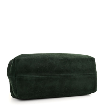 Mansur Gavriel Suede Volume Chain Clutch Dark Green 4 of 9