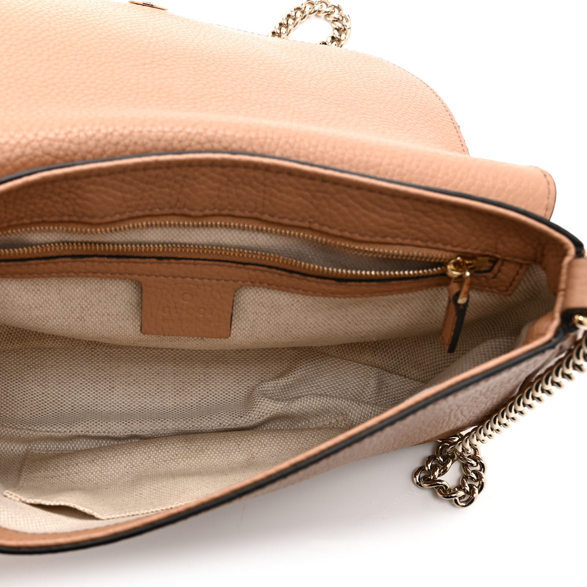 Pebbled Calfskin Medium Soho Flap Crossbody Camelia