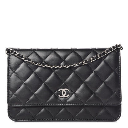 Chanel Lambskin Quilted Wallet On Chain WOC Black 1 of 11