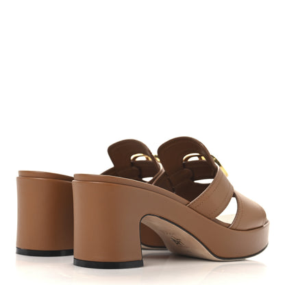 Christian Dior Calfskin 30 Montaigne Mid-Heel Slide Sandals 38.5 Cuir 5 of 9