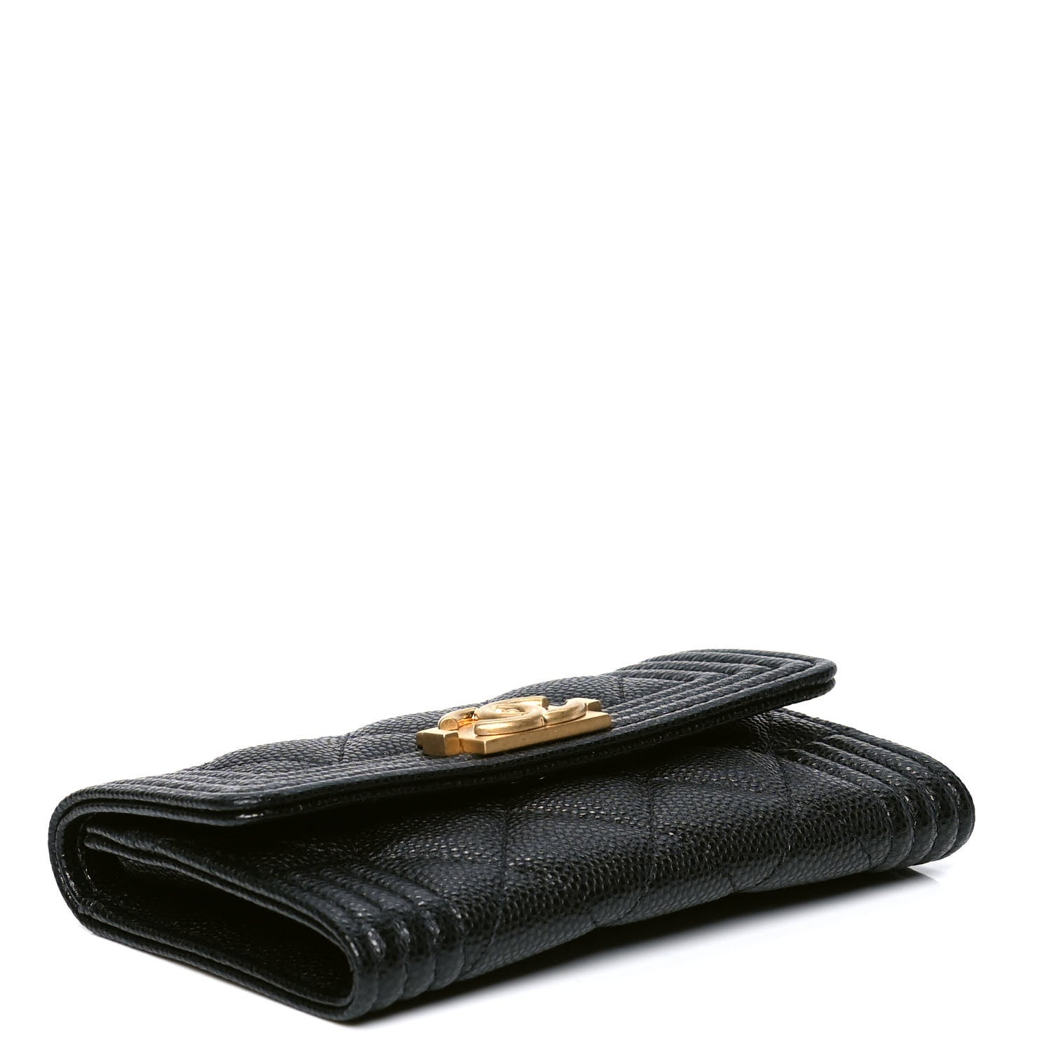 Chanel Caviar Quilted Boy Flap Card Holder Black 3 of 4