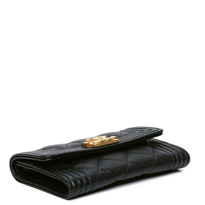 Chanel Caviar Quilted Boy Flap Card Holder Black 3 of 4