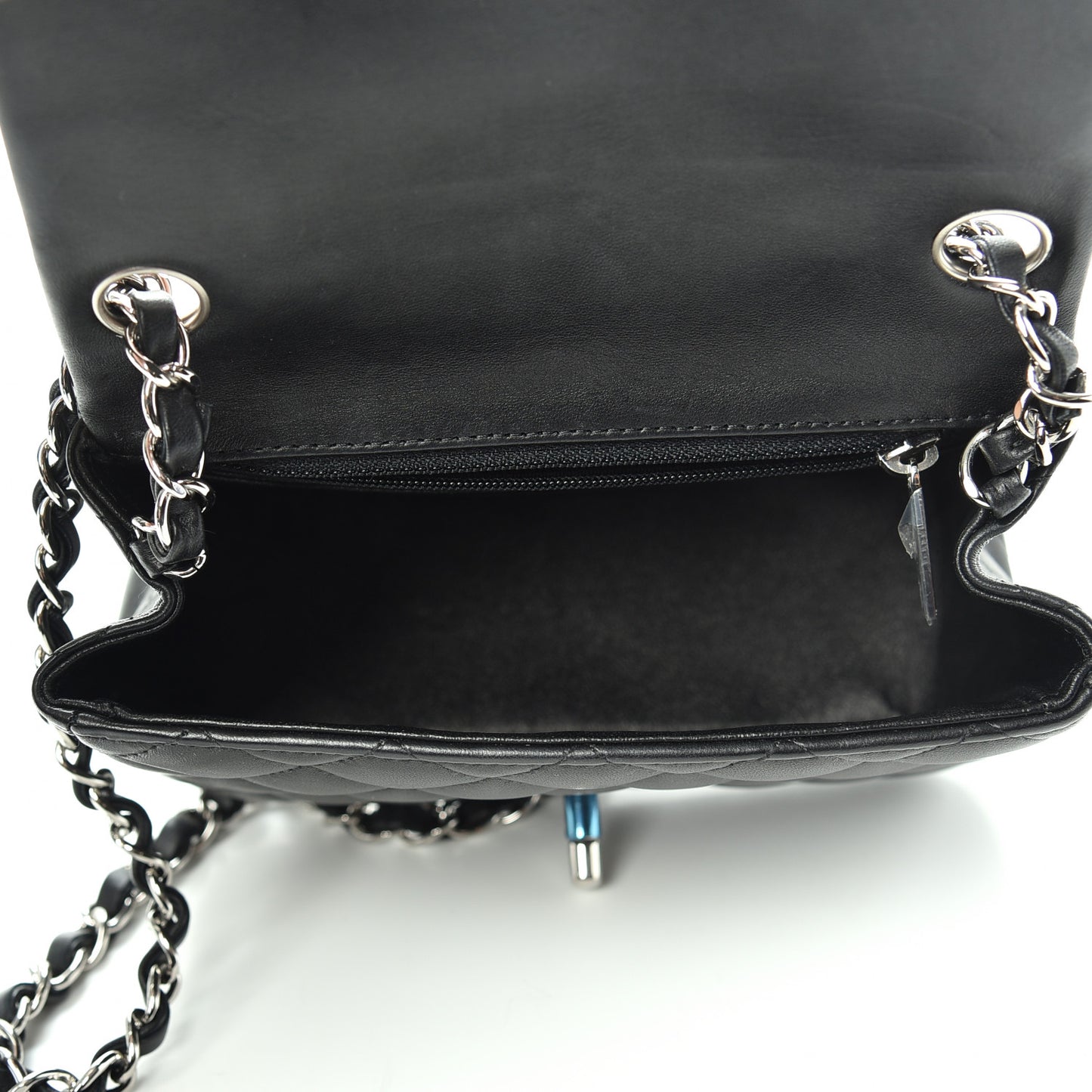 Lambskin Quilted Mini Square Flap Black