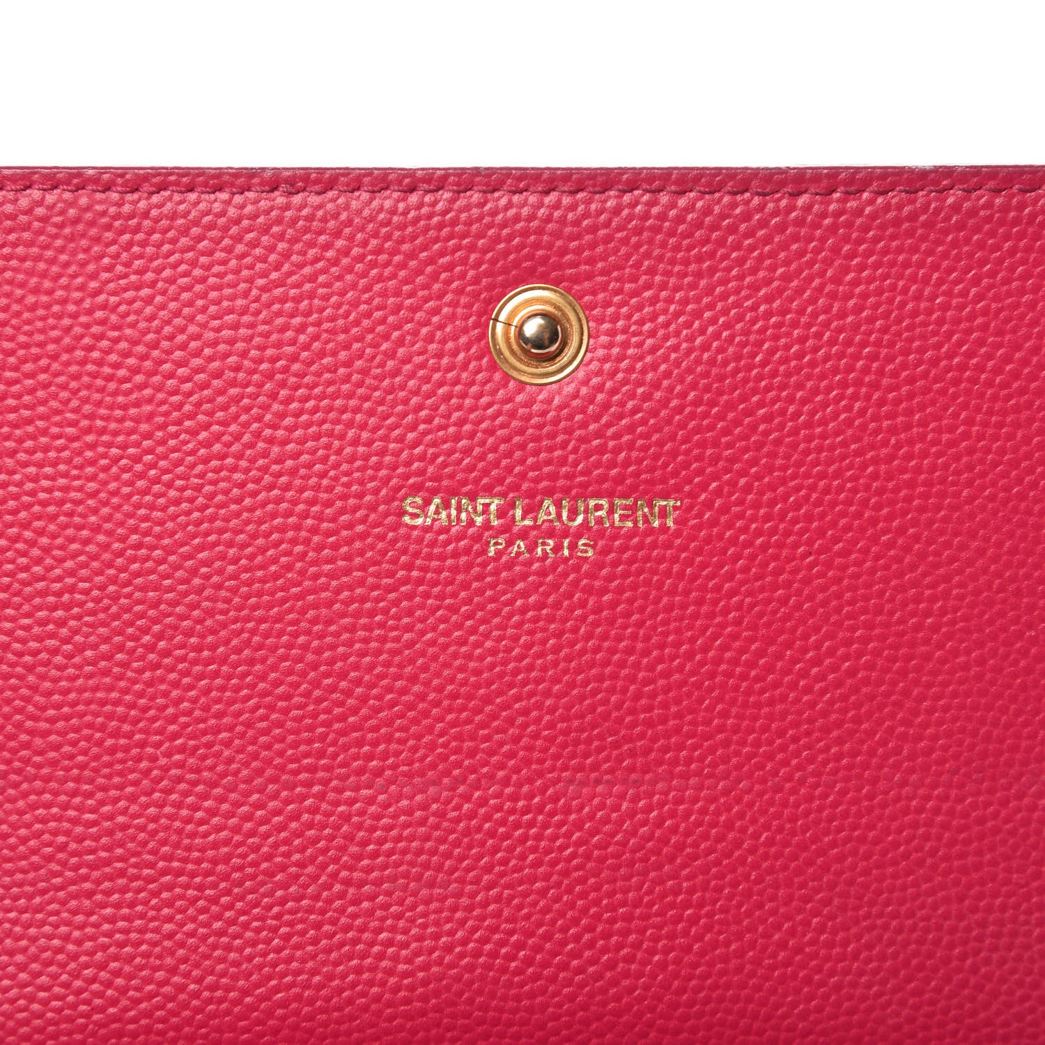 Saint Laurent Grain De Poudre Classic Monogram Cassandre Wallet Fuchsia 16 of 38