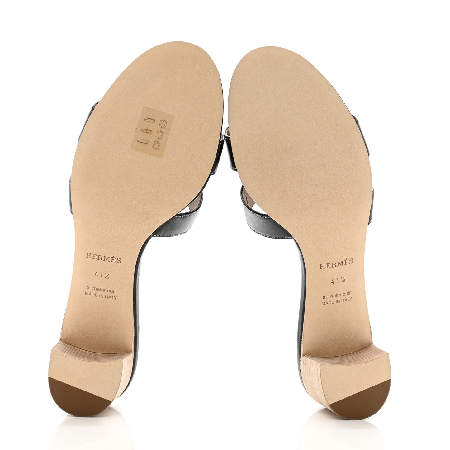 Calfskin Oasis Sandals 41.5 Black