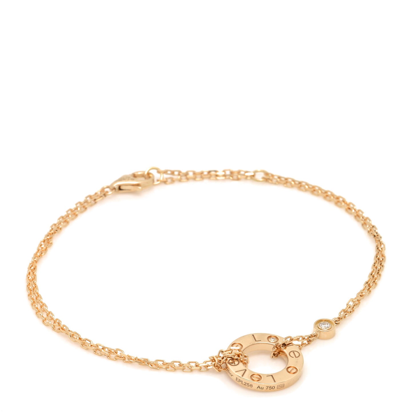 18K Yellow Gold Diamond LOVE Bracelet