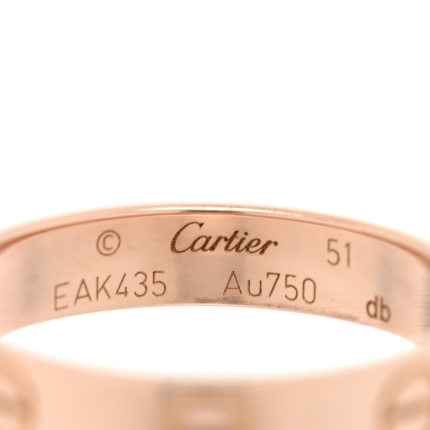 18K Pink Gold 3.5mm LOVE Wedding Band Ring 51 5.75