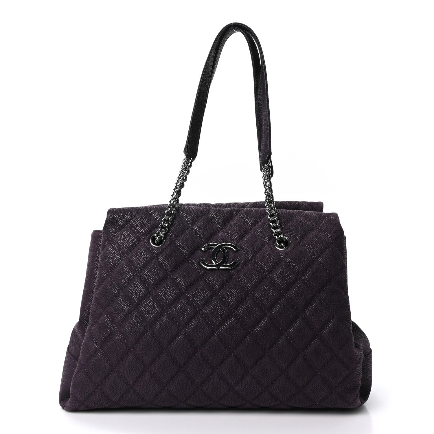 Chanel Iridescent Caviar Quilted Lady Pearly Tote Plum 1 of 9