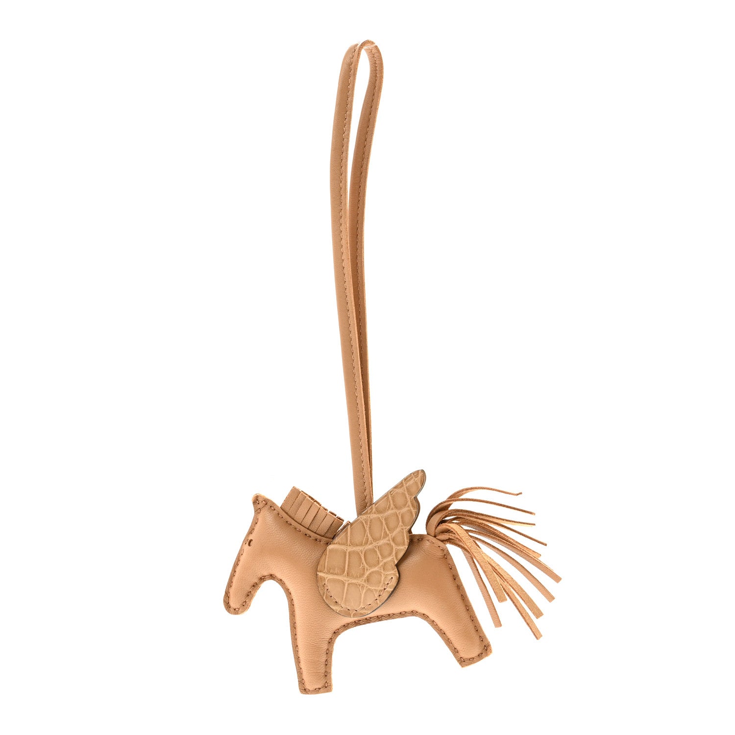 Hermes Milo Lambskin Matte Alligator Touch Grigri Rodeo Pegase Horse Bag Charm PM Chai 1 of 6