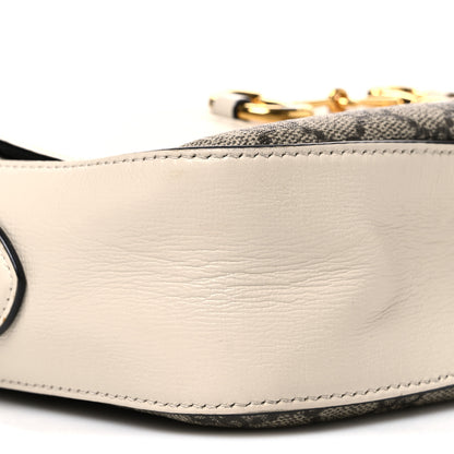 Gucci GG Supreme Monogram Small Horsebit 1955 Shoulder Bag Beige Mystic White 9 of 10