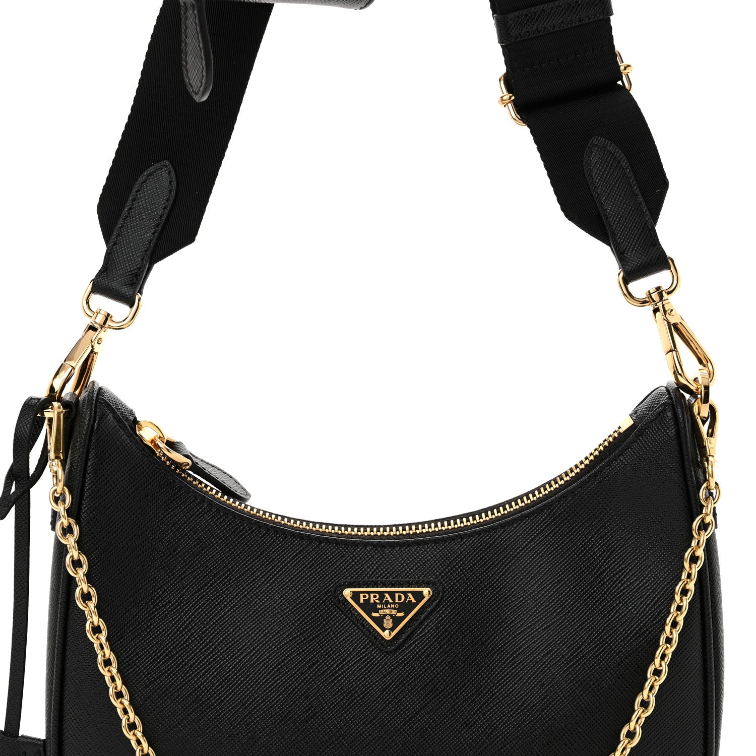 Prada Saffiano Lux Re-Edition 2005 Shoulder Bag Black 8 of 11