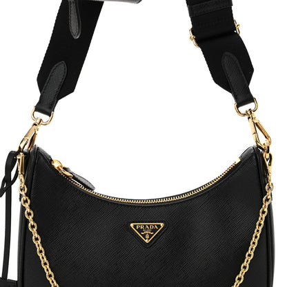 Prada Saffiano Lux Re-Edition 2005 Shoulder Bag Black 8 of 11
