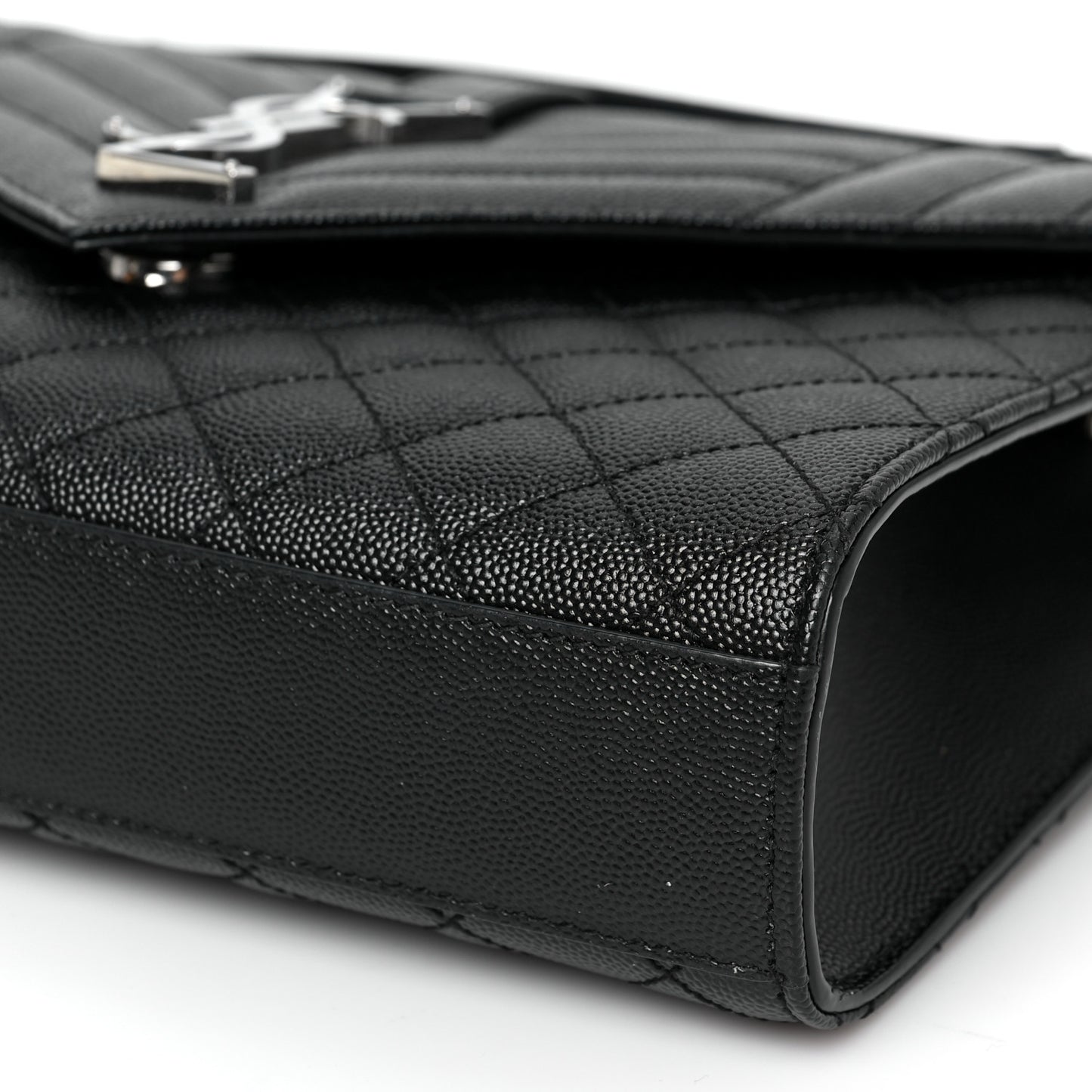 Grain De Poudre Textured Mixed Matelasse Triquilt Medium Monogram Satchel Black