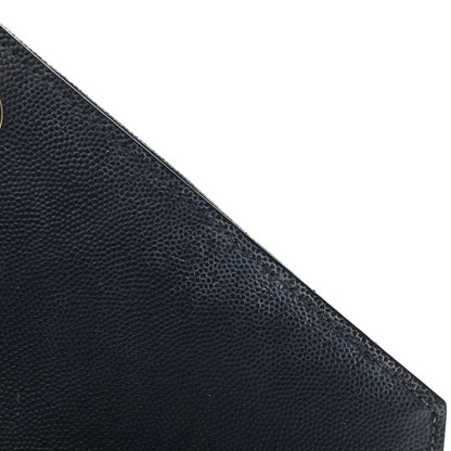 Saint Laurent Grain De Poudre Textured Mixed Matelasse Triquilt Medium Monogram Satchel Deep Marine 11 of 15