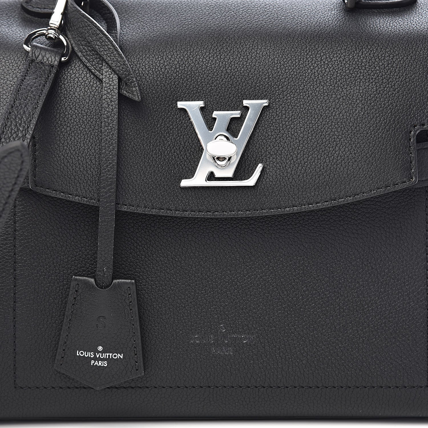 Louis Vuitton Calfskin Lockme Ever BB Black 9 of 10