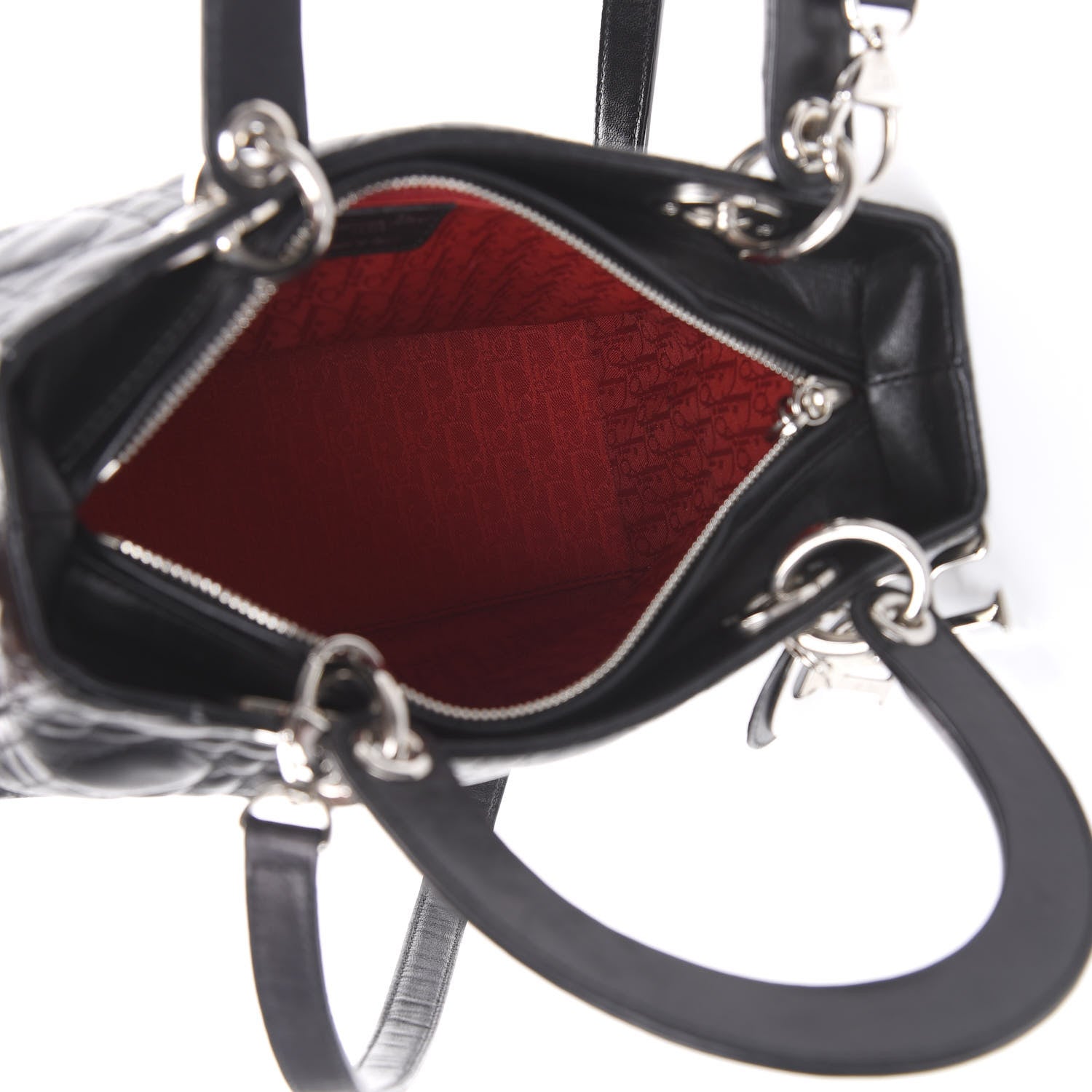Christian Dior Lambskin Cannage Medium Lady Dior Black 4 of 10