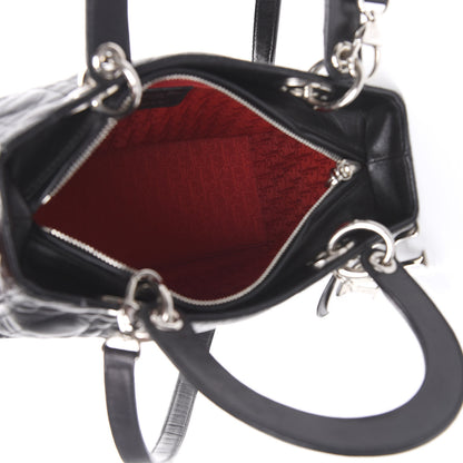 Christian Dior Lambskin Cannage Medium Lady Dior Black 4 of 10