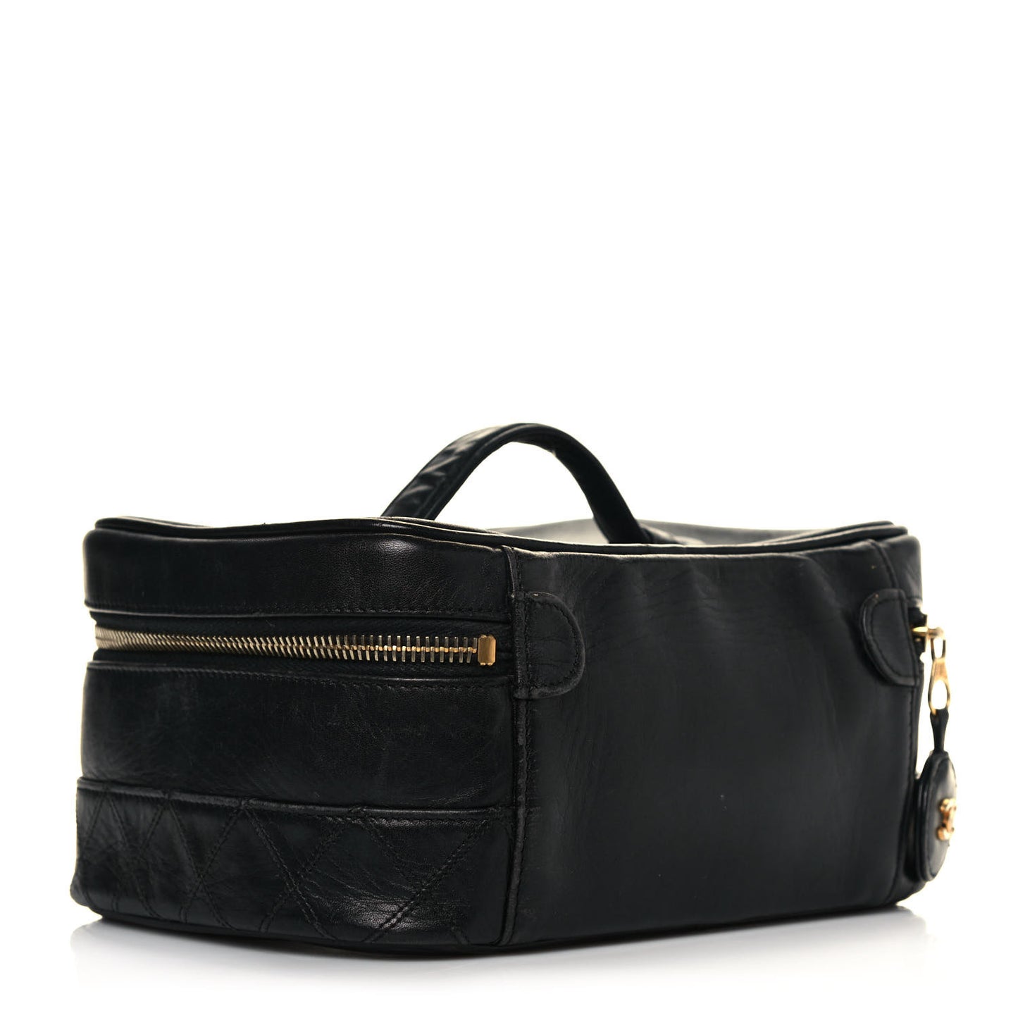 Lambskin Vanity Cosmetic Case Black
