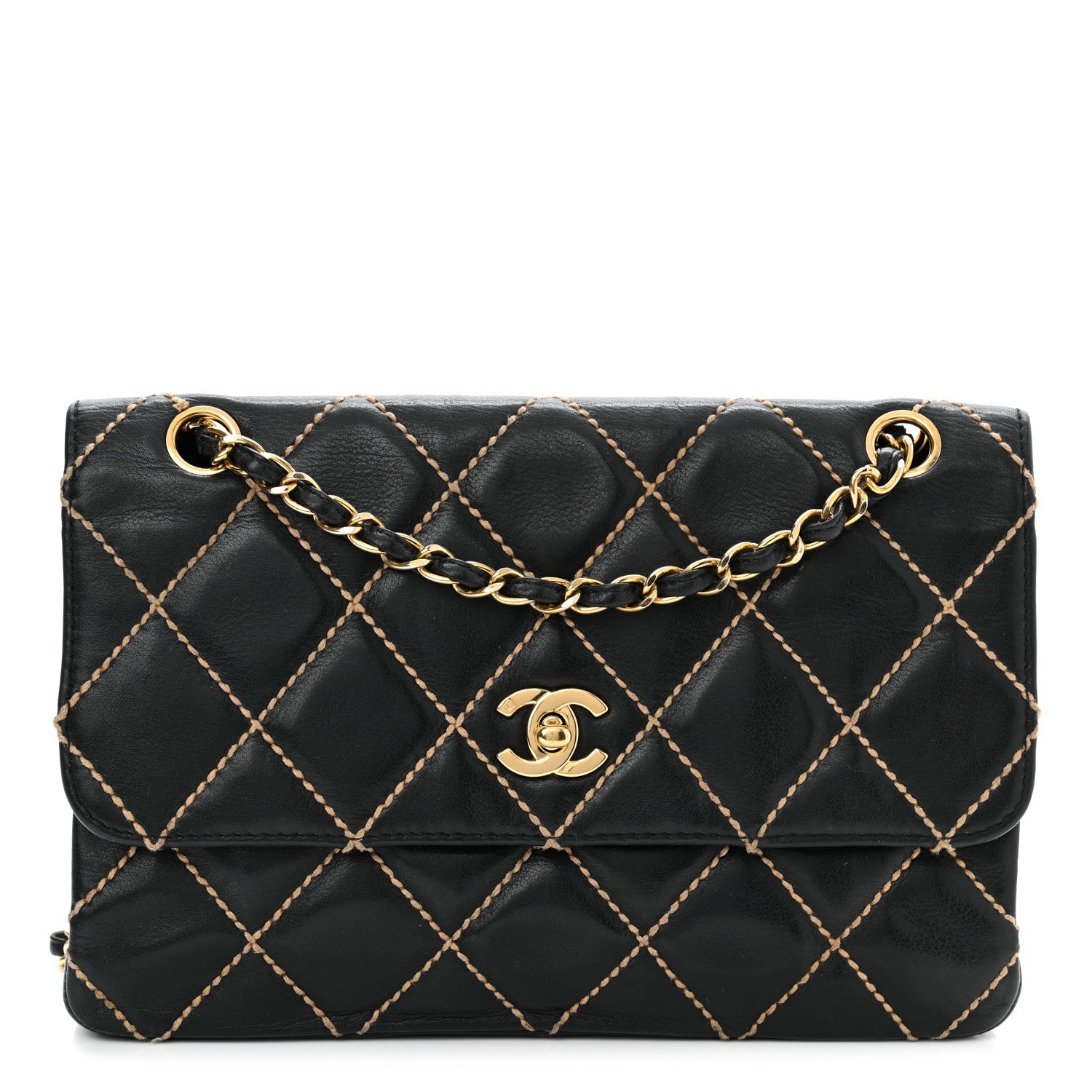 Chanel Calfskin Diamond Stitch Surpique Flap Black 1 of 10