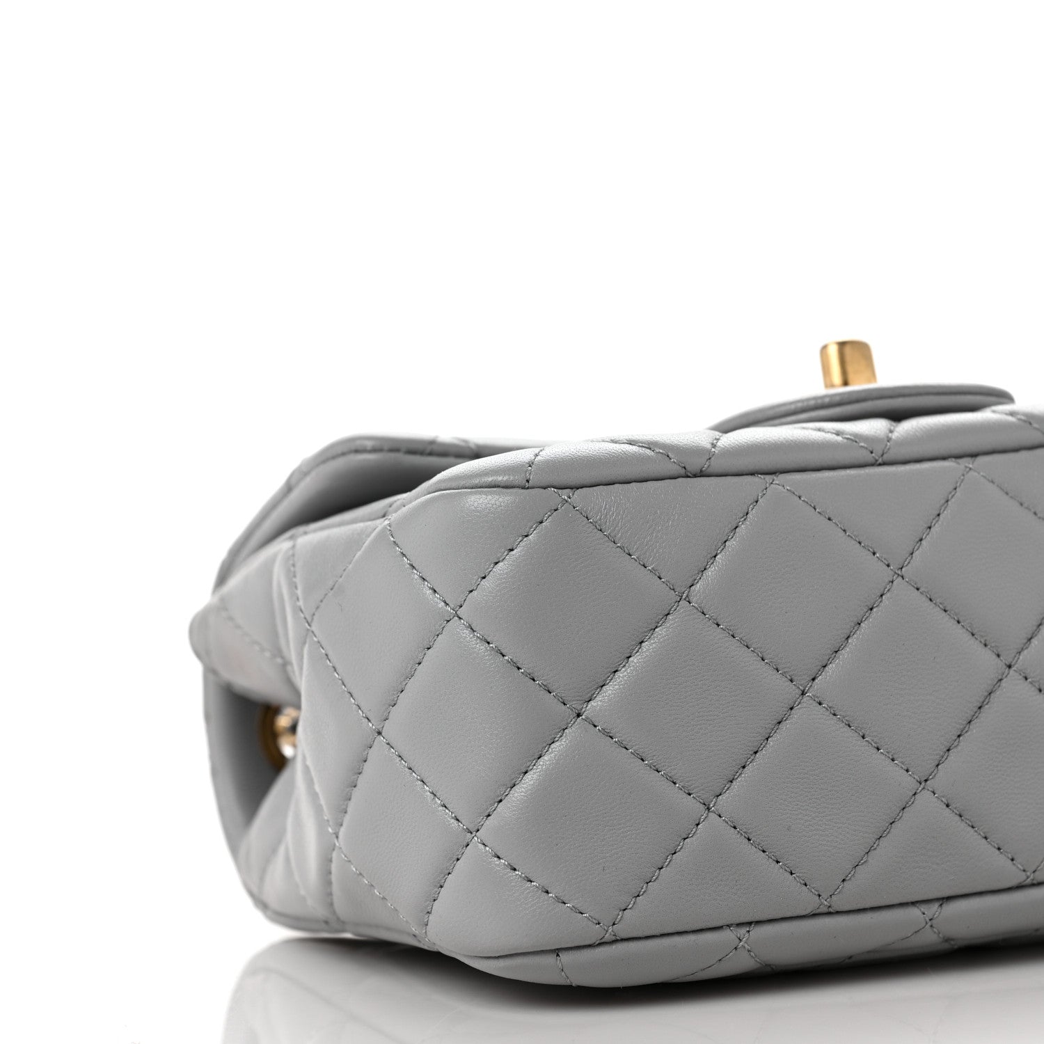 Chanel Lambskin Quilted Mini Pearl Crush Flap Light Grey 8 of 10
