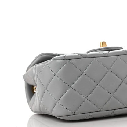 Chanel Lambskin Quilted Mini Pearl Crush Flap Light Grey 8 of 10