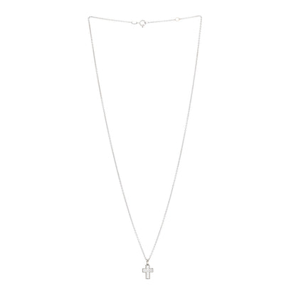 Cartier Platinum Diamond Cross Pendant Necklace 3 of 4