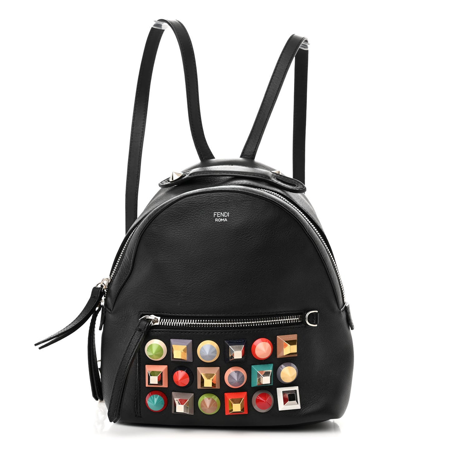 Vitello Dolce Studded Mini Backpack Black Multicolor