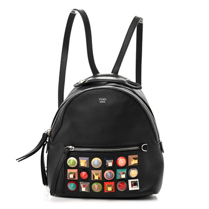 Fendi Vitello Dolce Studded Mini Backpack Black Multicolor 1 of 13