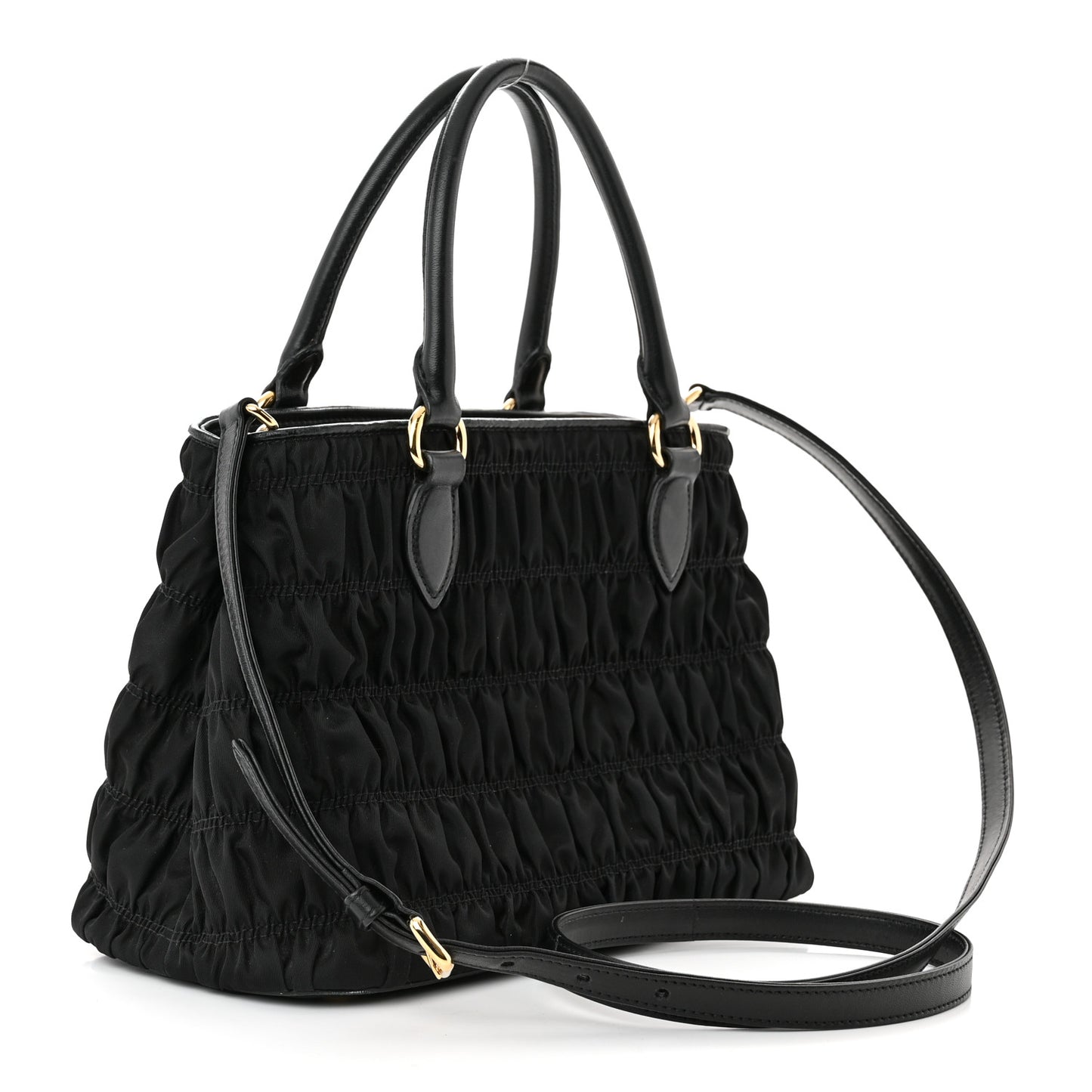 Tessuto Nylon Gaufre Small Tote Black