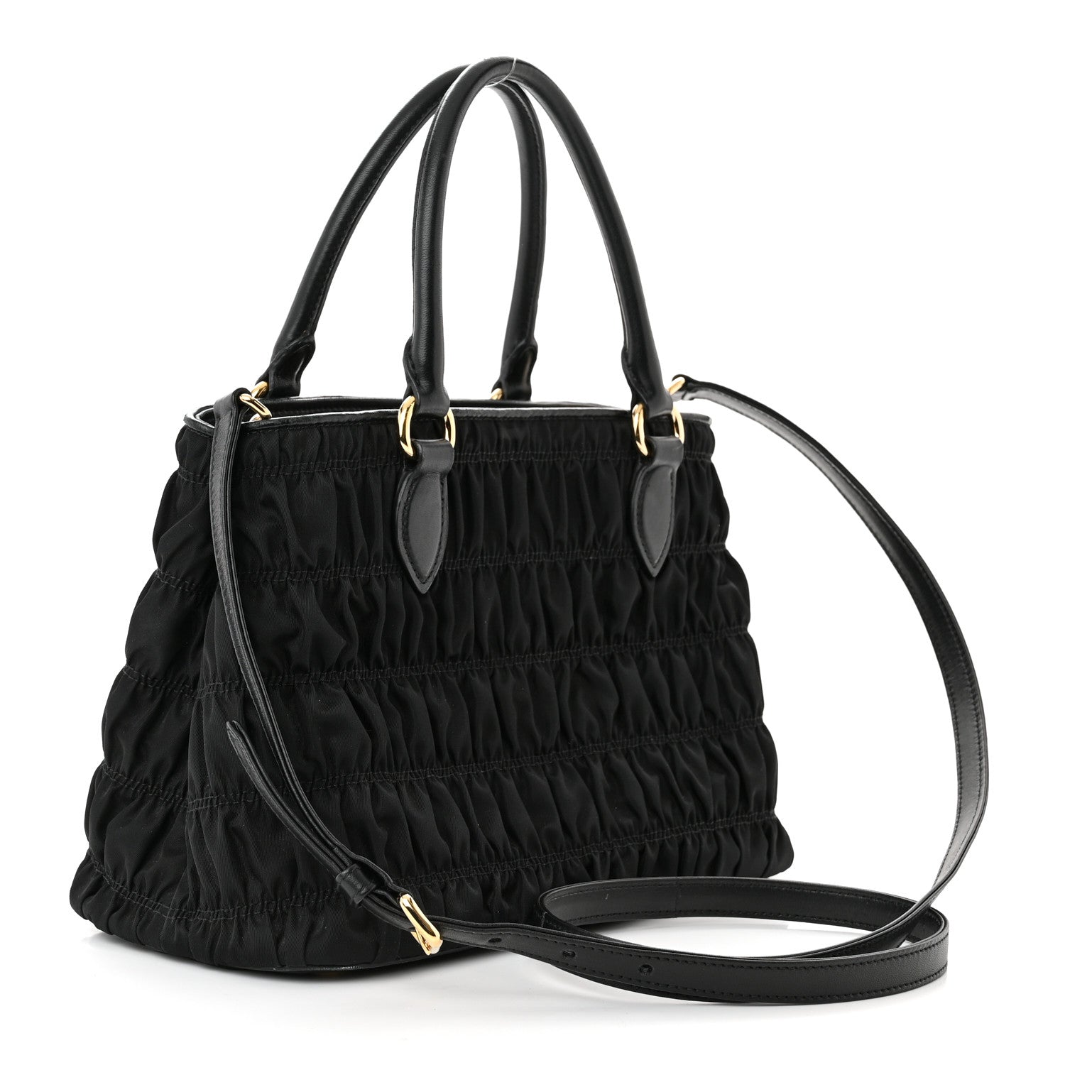 Prada Tessuto Nylon Gaufre Small Tote Black 3 of 9