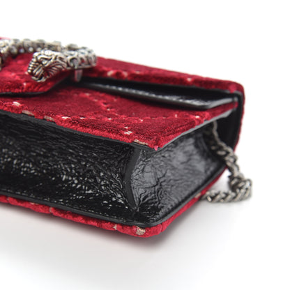 Gucci Velvet GG Monogram Super Mini Dionysus Shoulder Bag Red Cipria Black 8 of 8