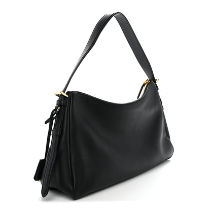 Prada Soft Calfskin Large Aimée Shoulder Bag Black 2 of 8