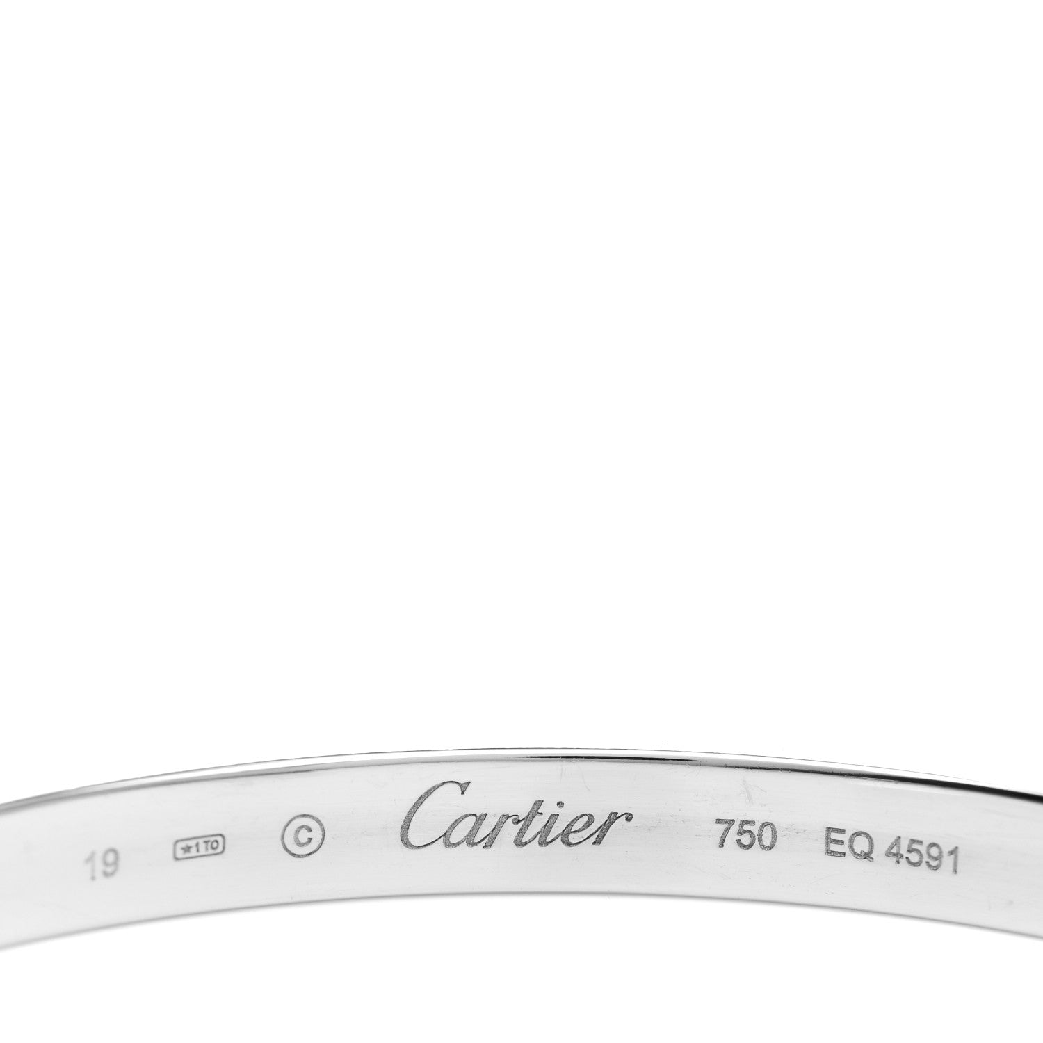 Cartier 18K White Gold LOVE Cuff Bracelet 19 4 of 4