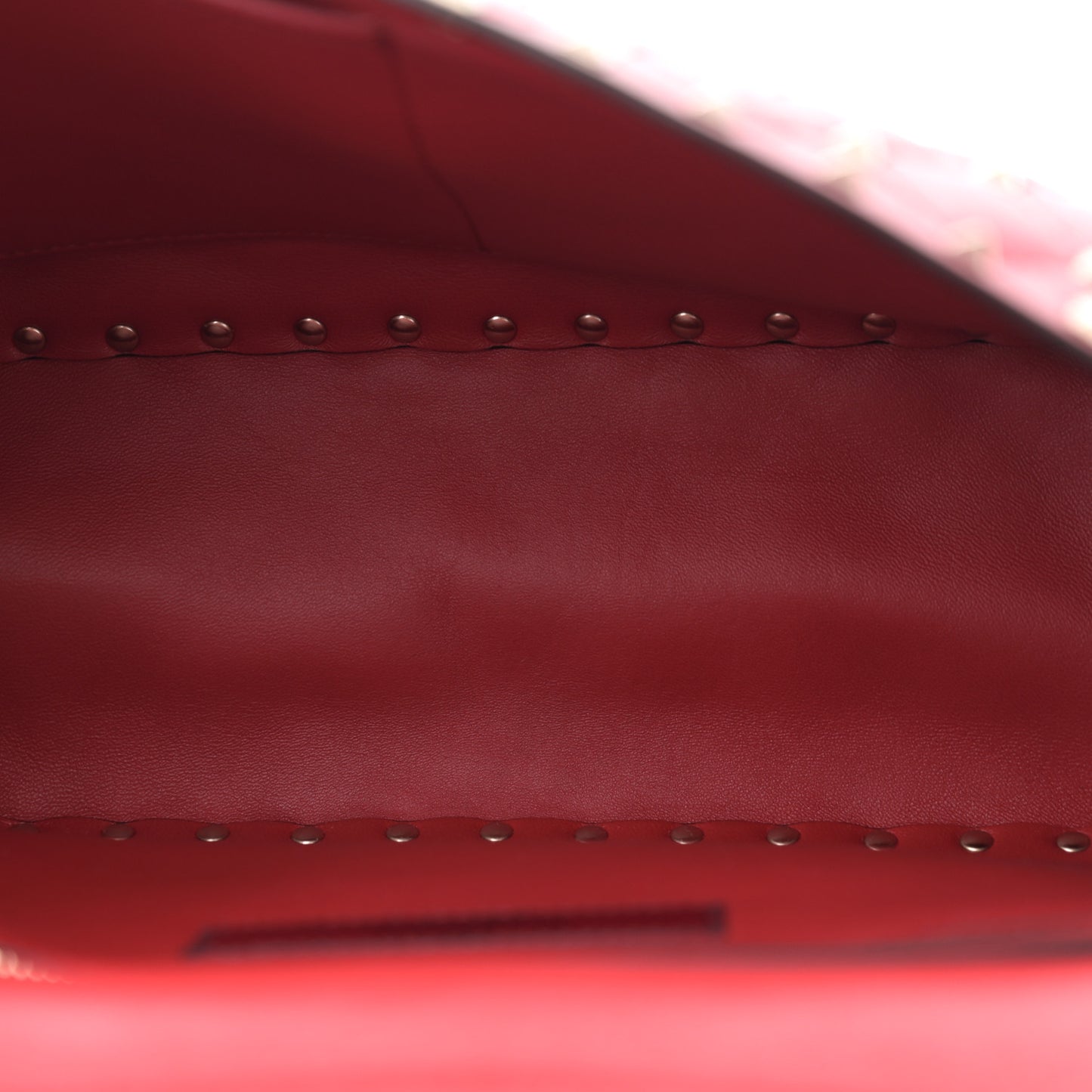 Nappa Large Rockstud Spike Shoulder Bag Rubino