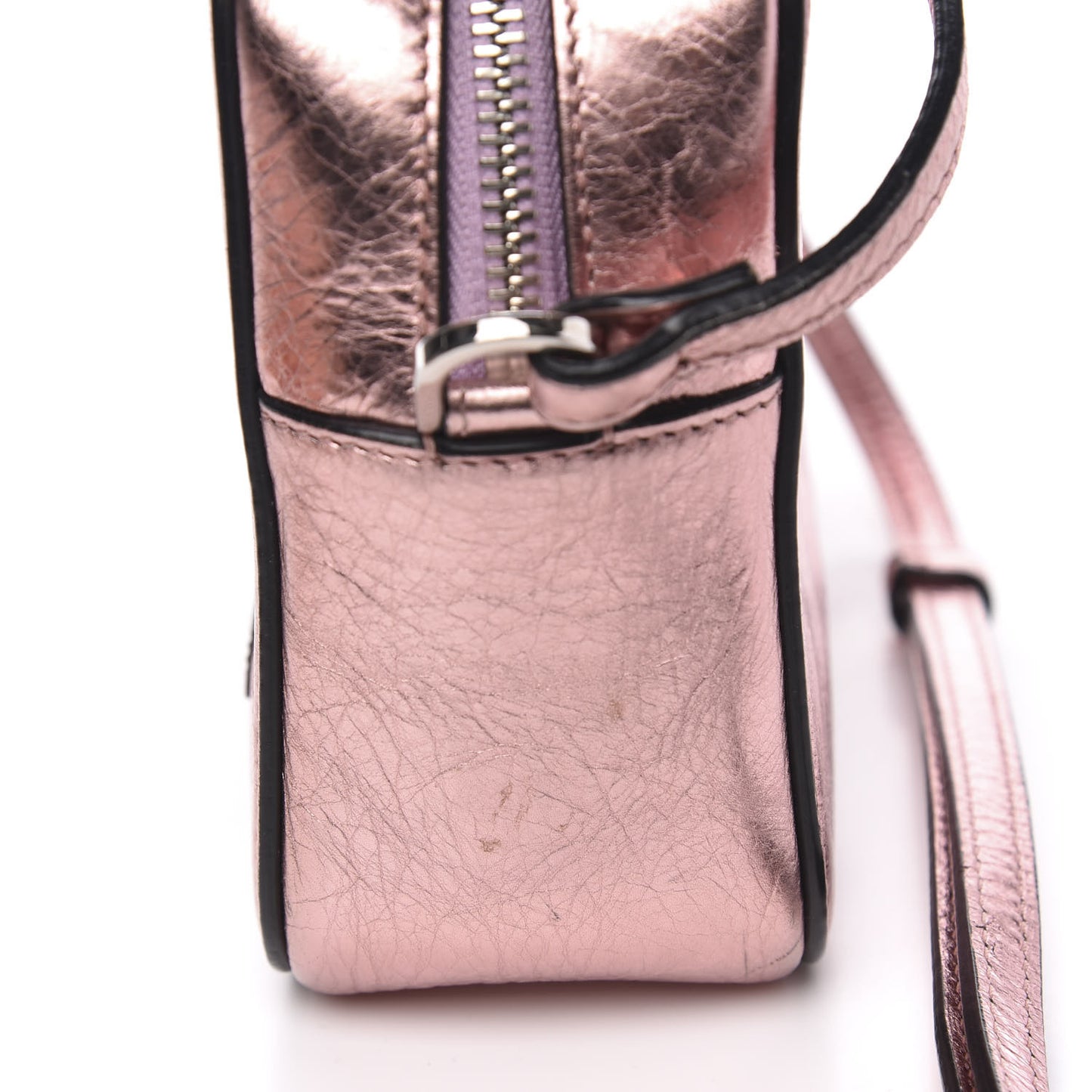 Laminated Calfskin Mini Nomad Crossbody Rose Pale Pink
